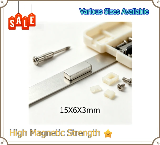 Super Strong 15x6x3mm Neodymium Magnet Rectangular Block NdFeB Permanent Magnet For DIY Handmade Arts And Crafts