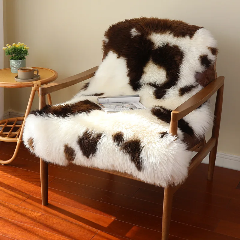 

American wool cushion, whole sheepskin sofa cushion, integrated fur, winter