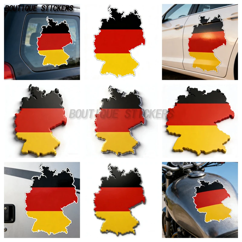 Exquisite 3D Effect Map Flag Car Stickers Macbbook Germany Car motorcycle off-road vehicle RV SUV wall waterproof PVC sticker
