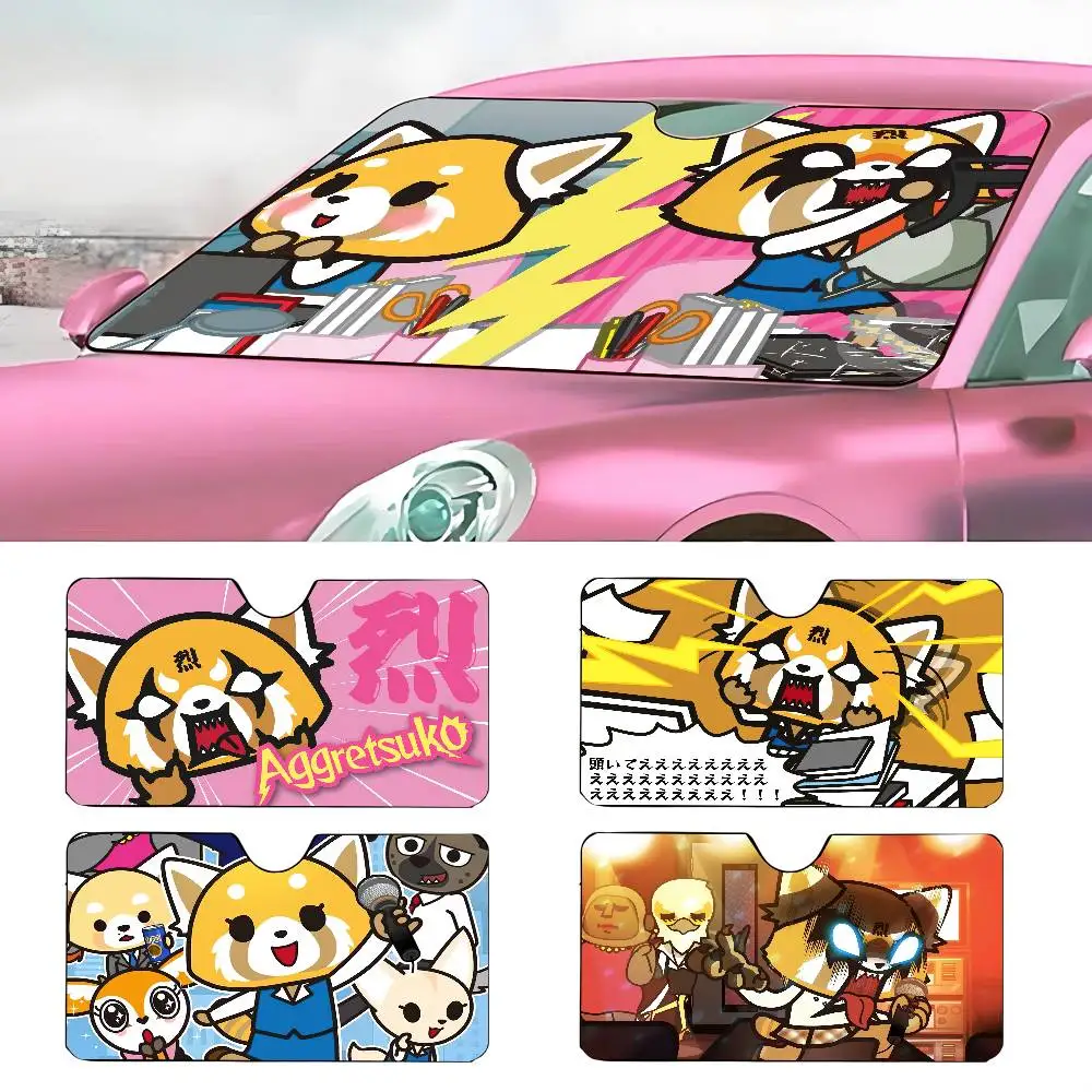 

Cartoon A-Aggressive Cute R-RetsukoS Car SunShade Windshield Anti-UV Protection Front Sun Shade Protector for Vehicle Interior