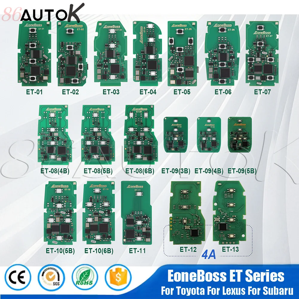 

86AUTOK - Универсальная плата PCB EoneBoss для Toyota, Lexus, Subaru, смарт-ключ с чипом 8A+4D BA, модели ET01, ET02, ET03, ET04