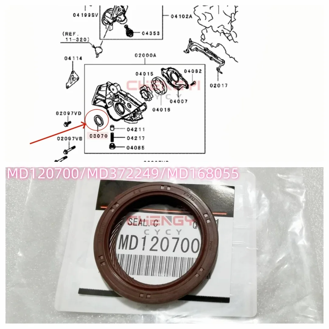 

6G72 Engine Crankshaft Front Oil Seal Fit For Pajero Montero Shogun V33W V43W V73W V77W V93W V97W MD120700 MD372249 MD168055