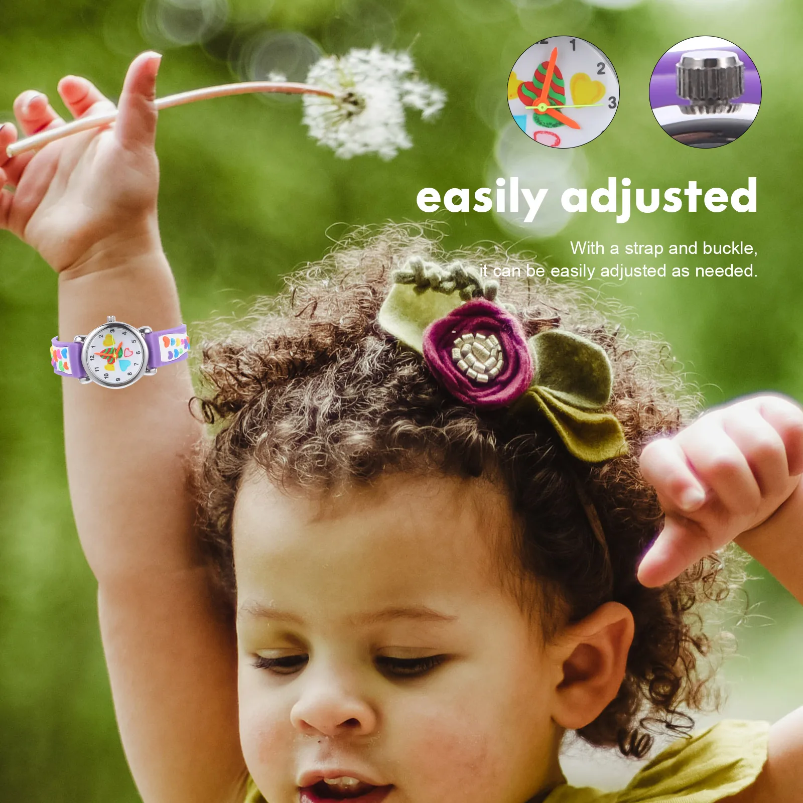 Bellissimo orologio da polso impermeabile con design a fumetti, cinturino regolabile, colore brillante, regalo per la festa di Natale di compleanno