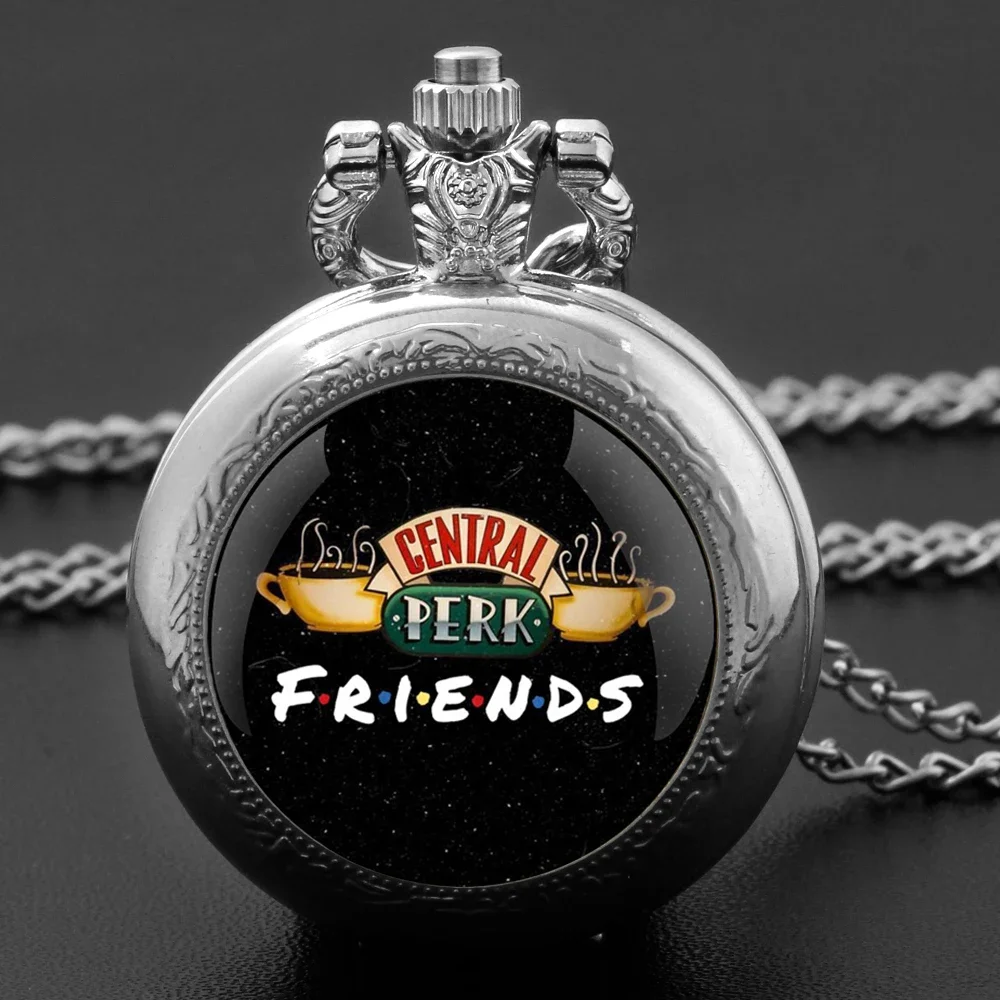 Винтажные карманные часы Hot Teleplay Friends с кварцевым механизмом, круглым циферблатом и стеклянным куполом, цепочка-подвеска для мужчин/женщин/детей, изысканный подарок