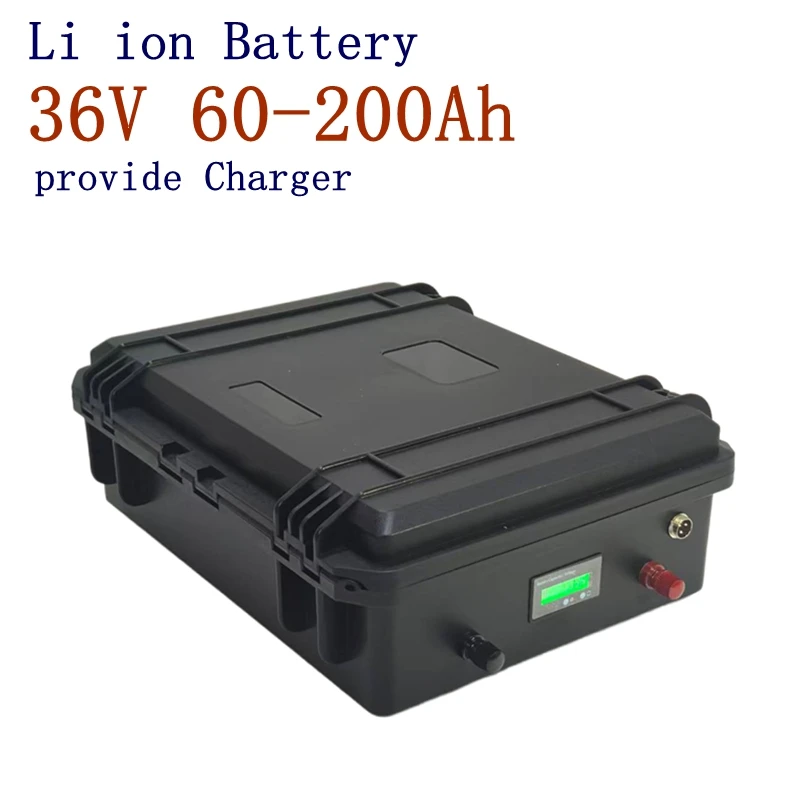 Waterproof High Capacity 36V Lithium Battery 60Ah-200Ah with BMS 3600W for Trolling Motor plus 10A Charger for Outdoor Sport