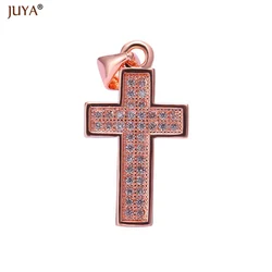 20mm*11mm Micro Pave CZ Rhinestone Crosses Charms For Jewelry Making Necklaces Accessories floating charms Jewellery