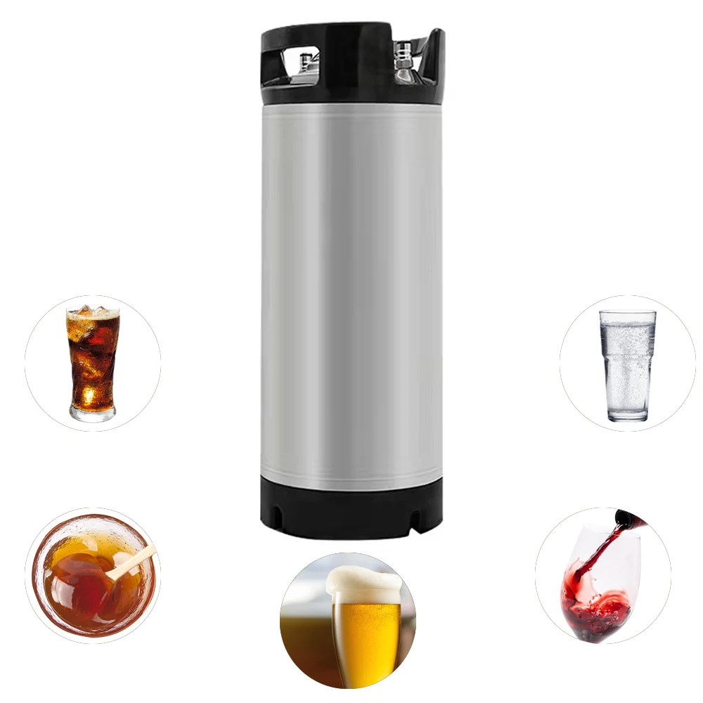 TWELVETAP 5 Gal Ball Lock Keg New Beer Keg Corny Tank 304 Stainless Steel Coke Syrup Milk Soda Barrel Rubber Handle Bucket Ball