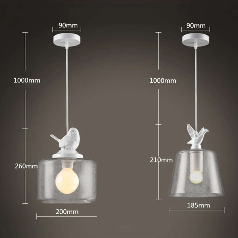 Imagem -05 - Sandyha Nordic Única Resina Pássaro Voar Pato Pingente Luzes Cúpula Redonda Cobertura de Vidro Soprado Lâmpada Pendurada Sala Jantar Lustre