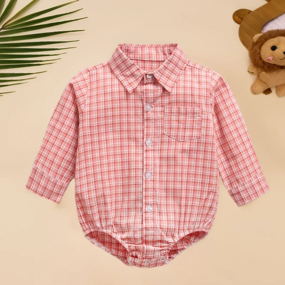 Sanlutoz Newborn Baby Bodysuit Casual Cotton Long Sleeve Infant Boy Clothing Fashion Plaid
