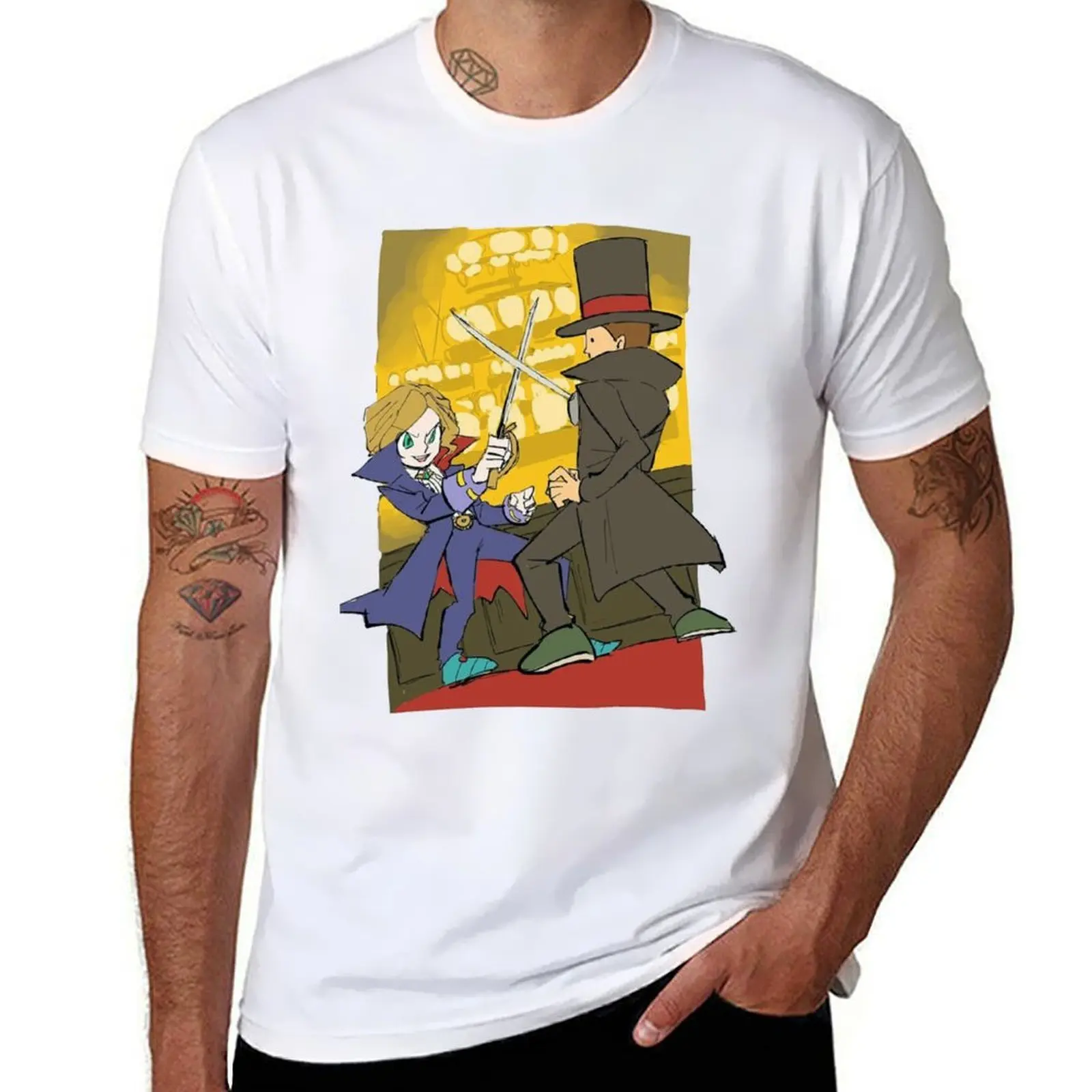 

Professor Layton and the pandora's box T-Shirt t shirt man casual mens graphic t shirts T-Shirt
