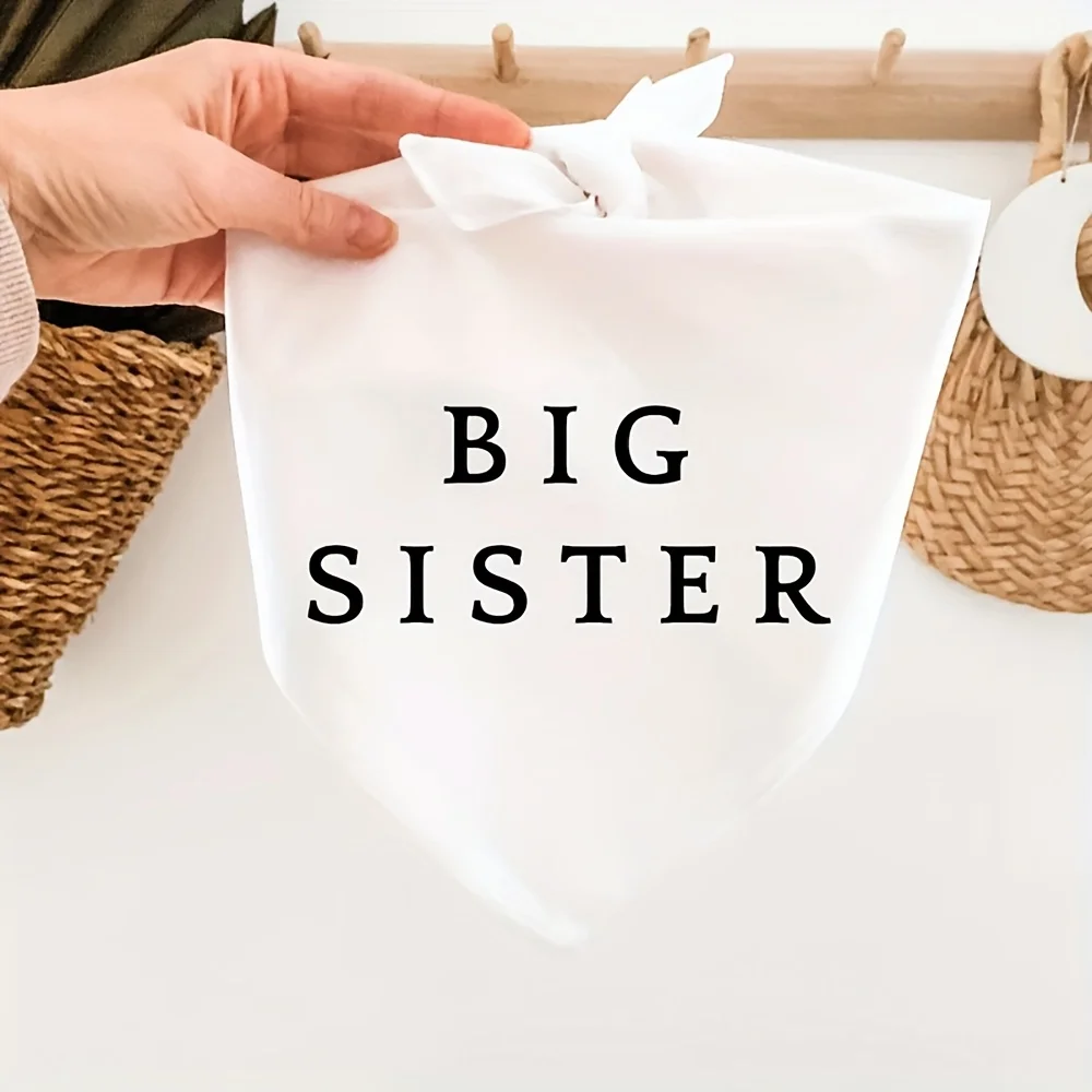 1pc Big Sister Brother Dog Bandana - Gender Reveal Pregnancy Announcement Pet Scarf with Names, Baby Shower Outfit for Puppy view 5