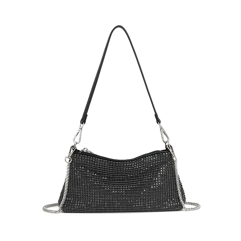 

2025 King Rhinestone Women's Dinner Bag Full Diamonds Hand-held Armpit Bag Diamond-encrusted High-end Single Shoulder Crossbody