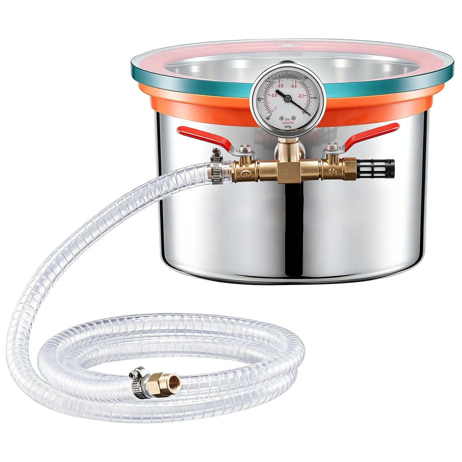 SucceBuy 1.5 Gal / 9 Gal / 15 Gal Vacuum Degassing Chamber with Tempered Glass Lid, Hose, Air Filter, for Resin Casting, Stabilizing Wood, Degassing Silicone, Epoxies, Essential Oils