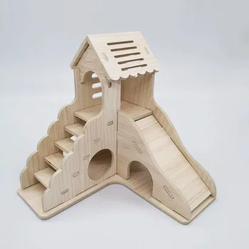 Solid Wood Hamster Villa House 1