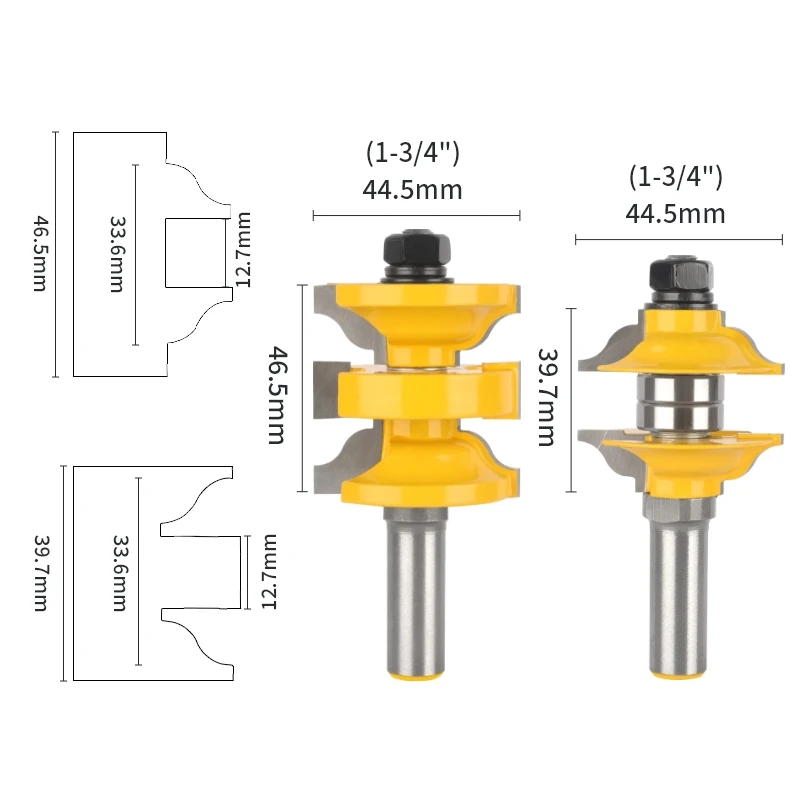 YUSUN  Entry Interior Tenon Door  Cutter Series Router Bit Wood Cutters Woodworking Milling Cutter For Wood Bit Face Mill