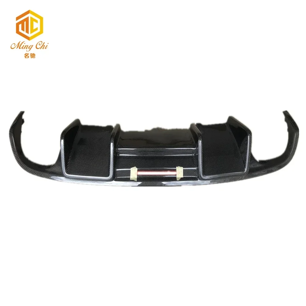 OEM led style carbon fiber rear diffuser for Audis A4 B8 regular rear bumper separator diffuser