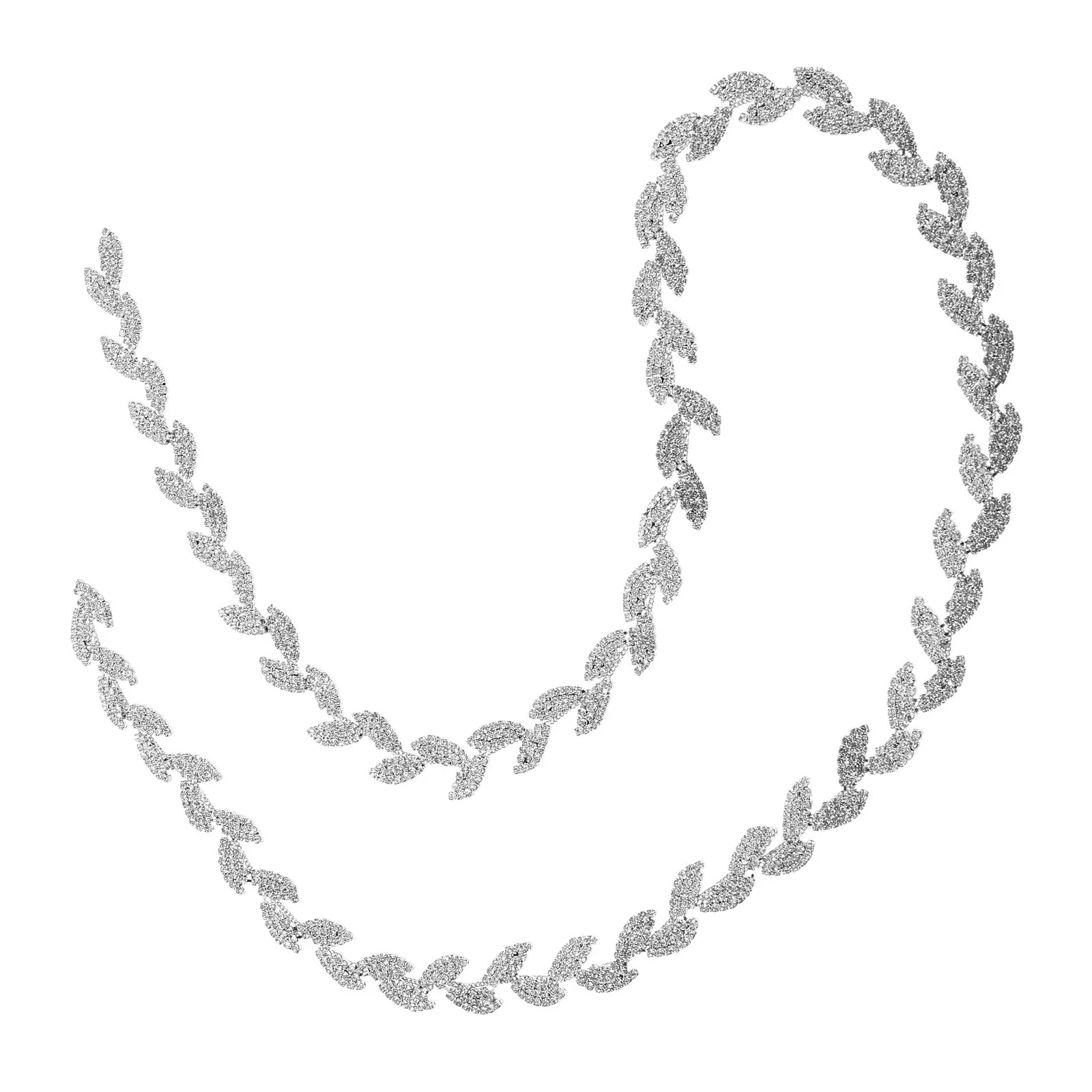 Premium Leaf-Shaped Rhinestone Close Chain Crystal Claw Trim for DIY Clothing Jewelry Wedding Dress Craft Costume Accessory
