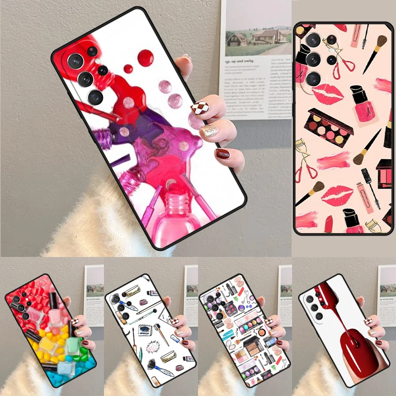 Cosmetics Nail Polish phone case Cover For Samsung Galaxy S24 Ultra S21 S22 Ultra S8 S9 S10E Note 10 Plus Note 20 FE S23