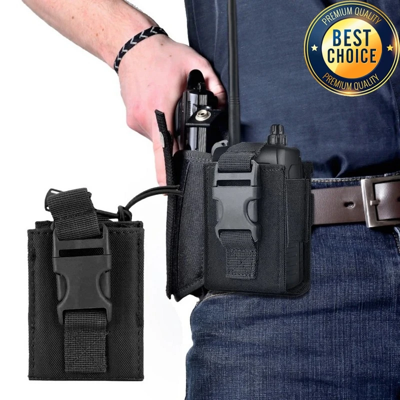 1000D Portable Tactical Molle Radio Walkie Talkie Pouch Holder Pocket Interphone Holster Carry Bag Walkie-Talkie Case Holder