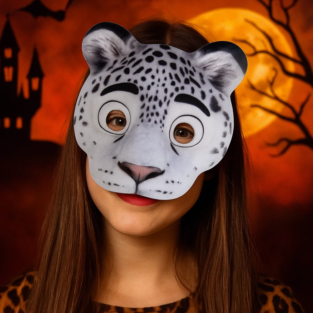 

Funny EVA Halloween Mask Leopard Half Face Animal Mask Party Props Cosplay Supplies Tiger Plush Mask Carnival