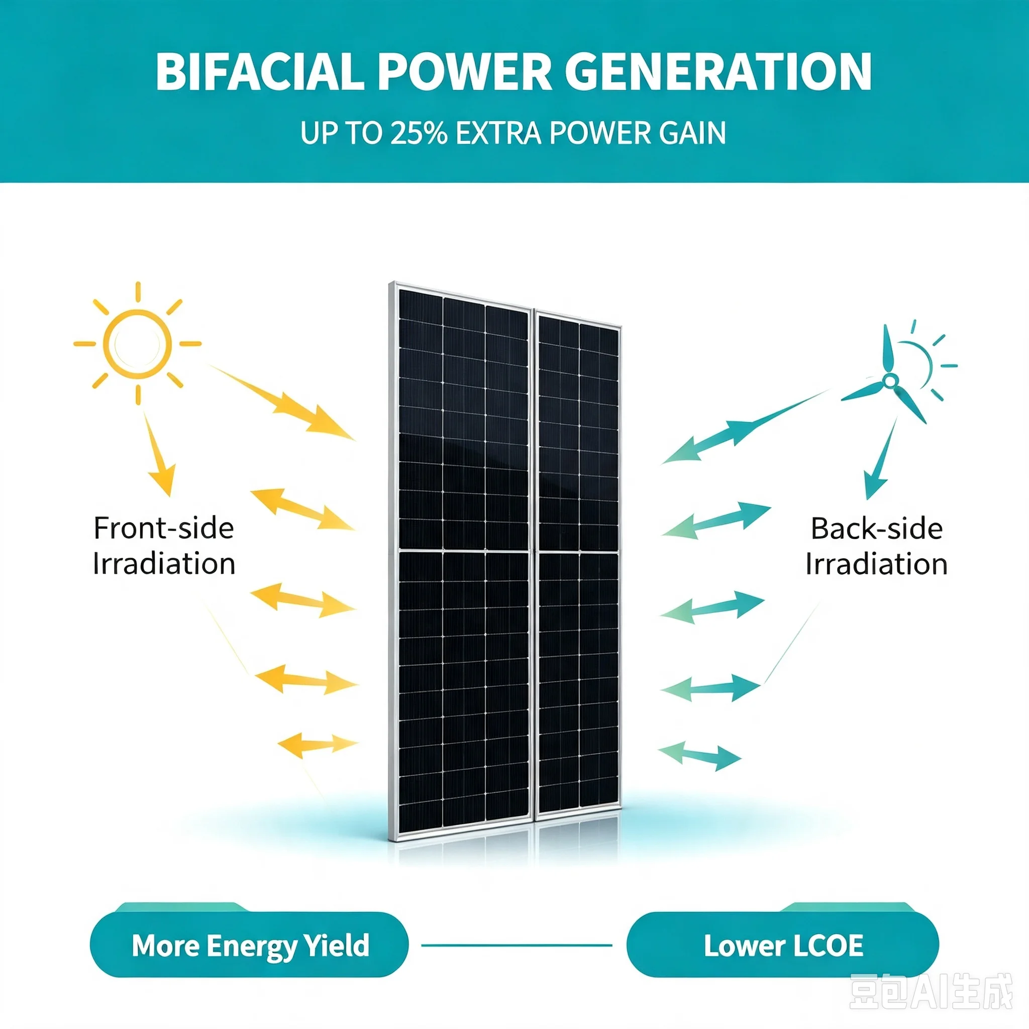 N-type Photovoltaic Module 700W 23.18% Efficiency IP68 Bifacial Double Glass for Solar Farm Utility Power Plant TUV IEC