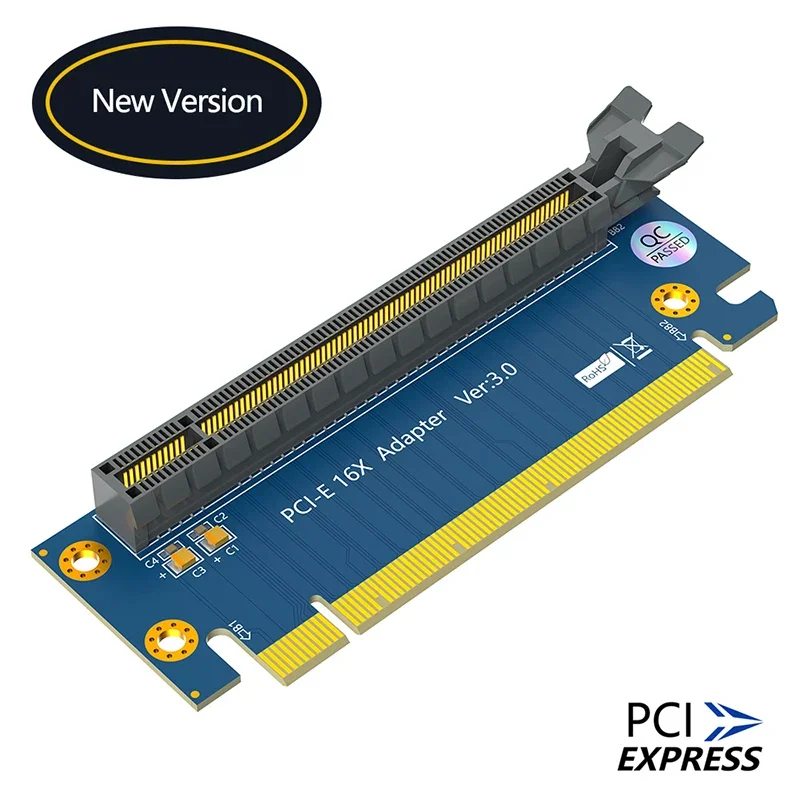 PCIE X16 Riser Card Extender PCI Express 3.0 16X Male to Female 90 Degree Slot Converter for Graphics Card Support 1U 2U Chassis