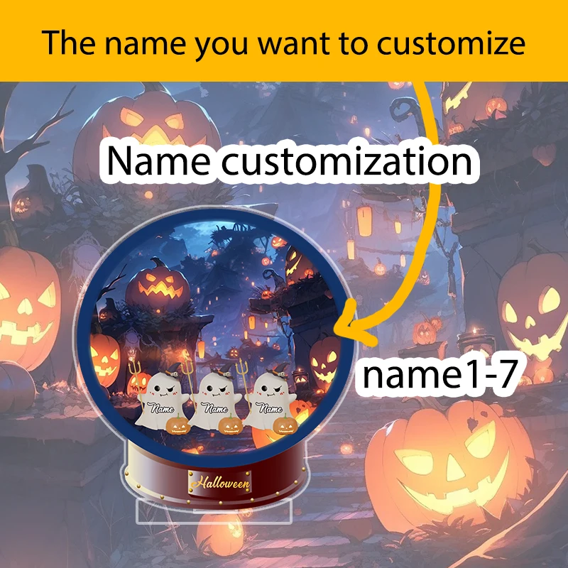 

Cute Halloween Ghost DIY Name Customization Acrylic Plaque, Party Atmosphere Decoration Small Ornaments Customized Products