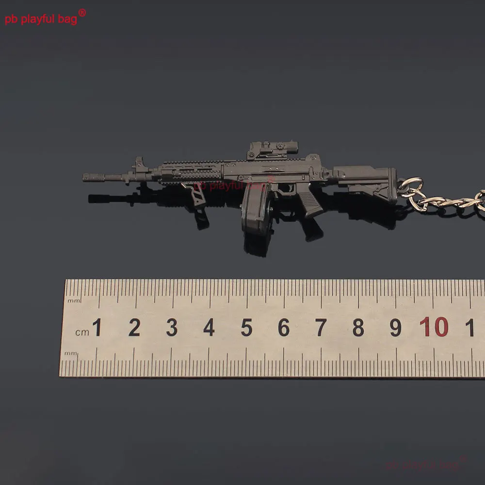 미니 9cm T03 소총 금속 장난감 총 모델 열쇠고리 펜던트 게임 무기 수집 장식 액션 피규어 어린이 크리스마스 선물 ZG396