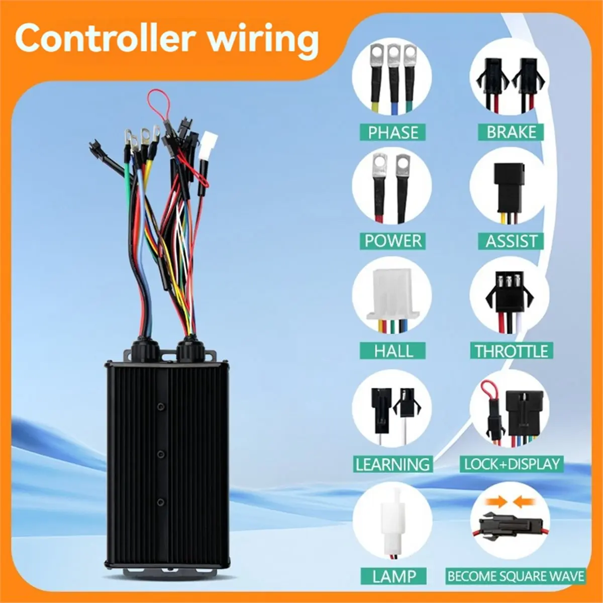 (AD10) Tri-Mode Controller 36V/48V/52V 60A with SW900 Instrument Panel+Locking Throttle for 2000W Lithium Battery Retrofit Kit