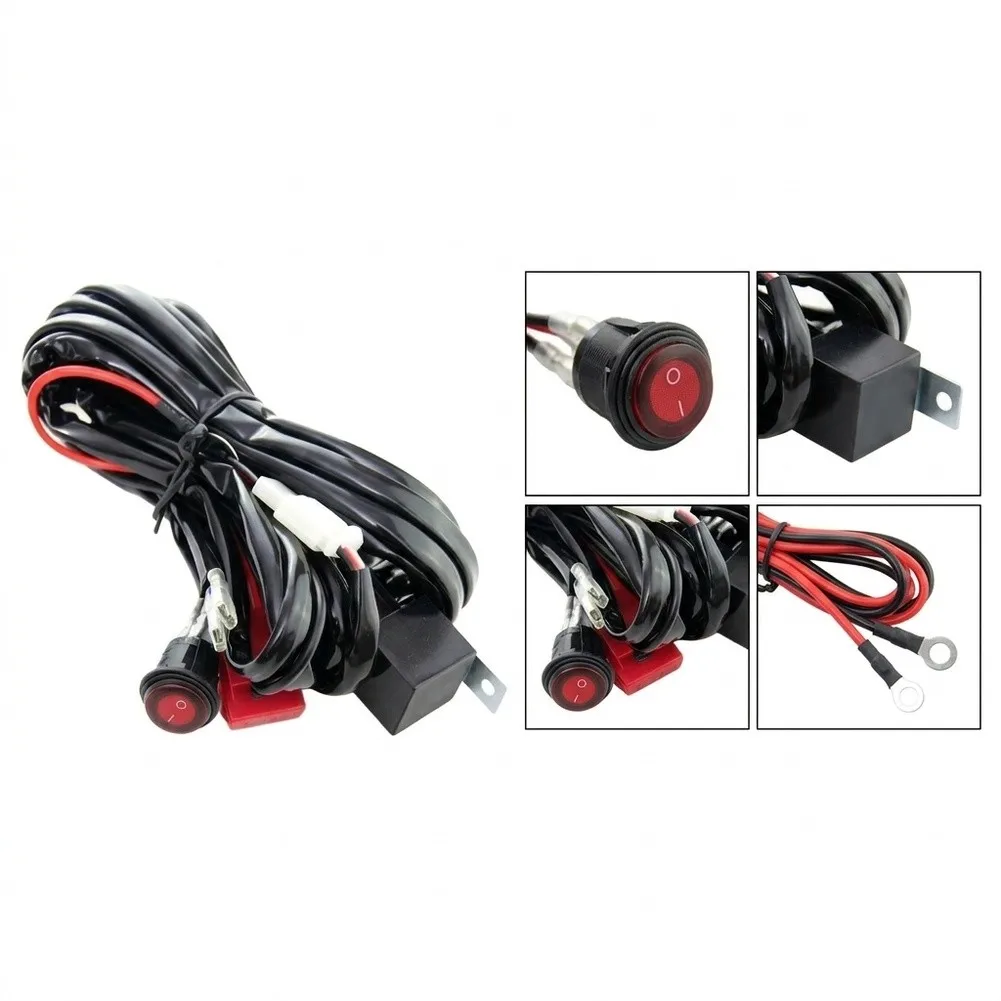 For work Lights and Fog Lights Wiring Harness for Off-Road Vehicles 12V 16A Black ABS Headlight Harness Replacement