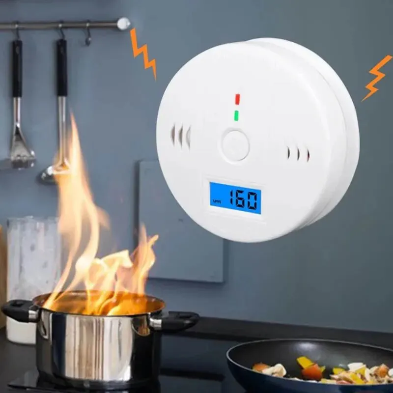 Carbon Monoxide Alarm Smoke Alarm Co Detector LCD Display Alarm Home Wireless Toxic Gas Leak Detector Fire Sound Alarm