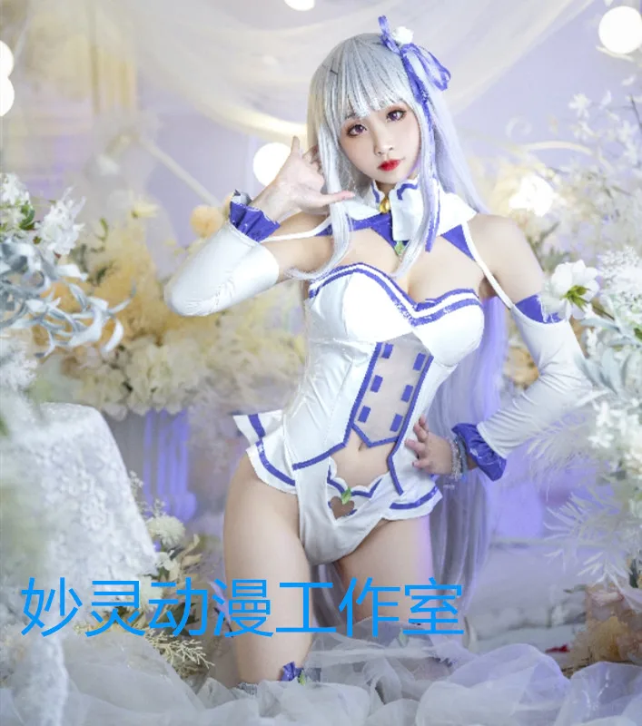 Re Zero Kara Hajimeru Isekai Seikatsu Emilia Sexy Bunny Girl Uniform Cosplay Costumes customized