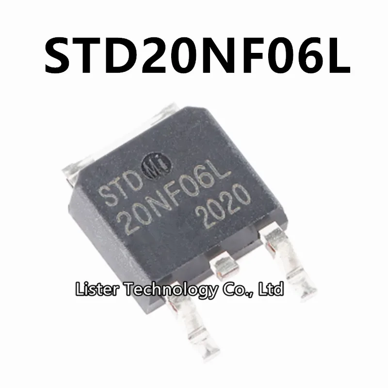 10~100Pcs/Lot New STD20NF06L TO-252 20NF06L 60V/30A N-Channel Enhanced Power MOSFET TO252 SMD