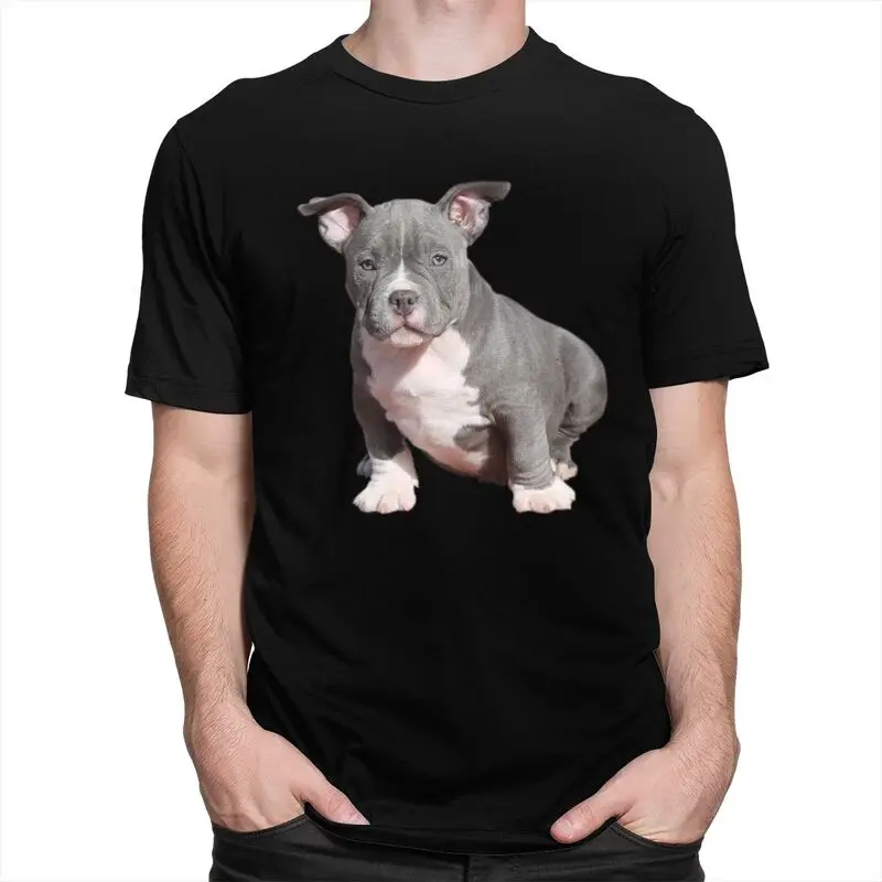 Custom American Pit Bull Terrier T Shirt Men Pure Cotton T-shirt Tees Streetwear Tshirts