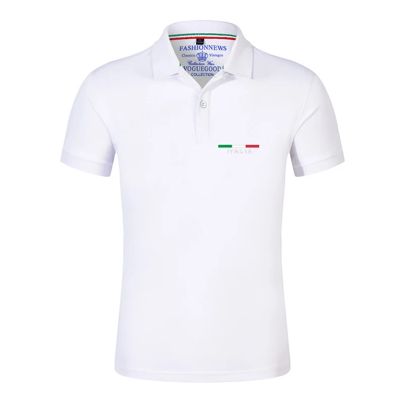 ITALIA pattern Men's Short Sleeve Polo Shirt Summe Classic Casual T-Shirts Oversize Pullover Shirts Solid Color Lightweight Top