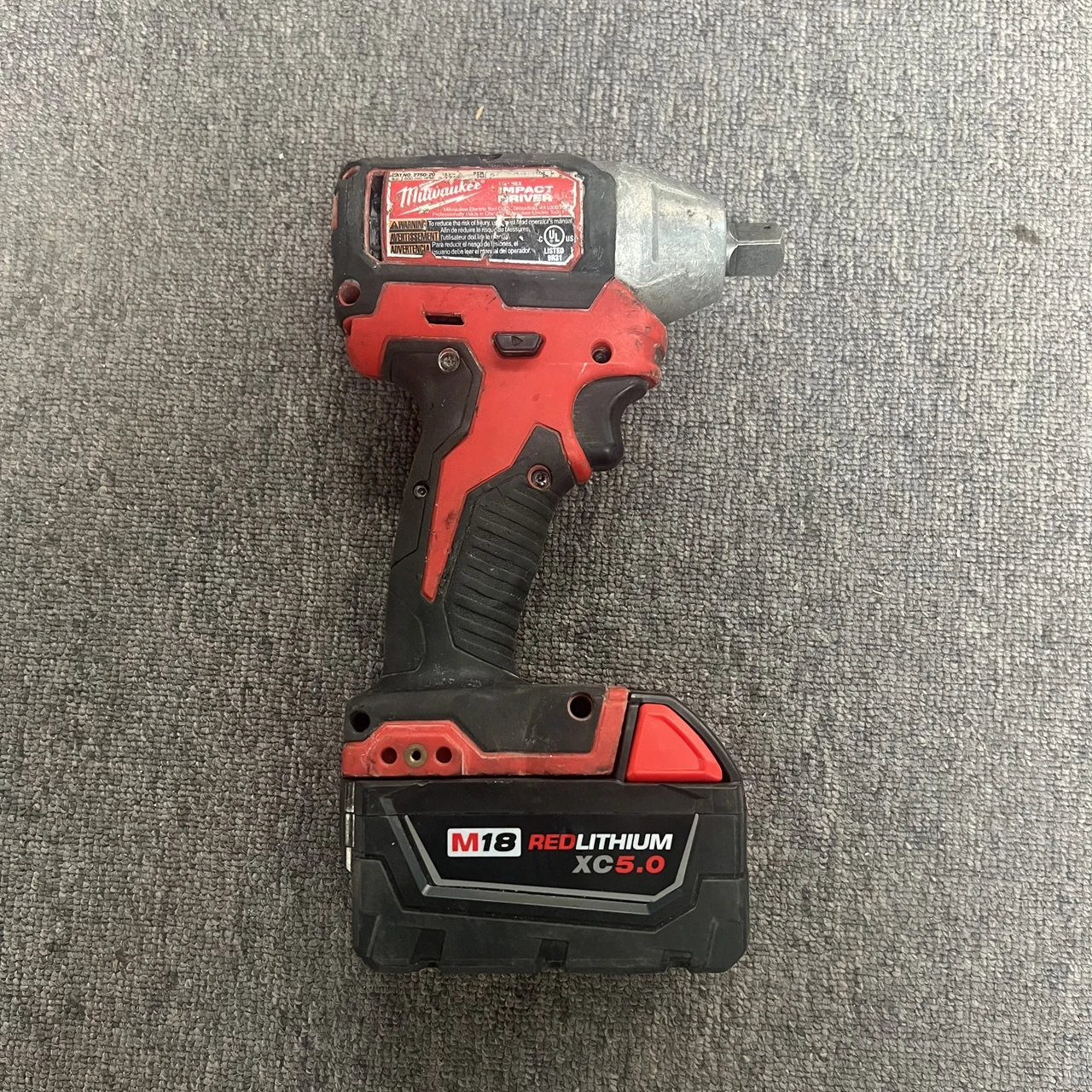 Milwaukee 2750-20 18V M18 Li-Ion Brushless 2/1 impact wrench electric wrench  Includes 5.0AH battery second-hand