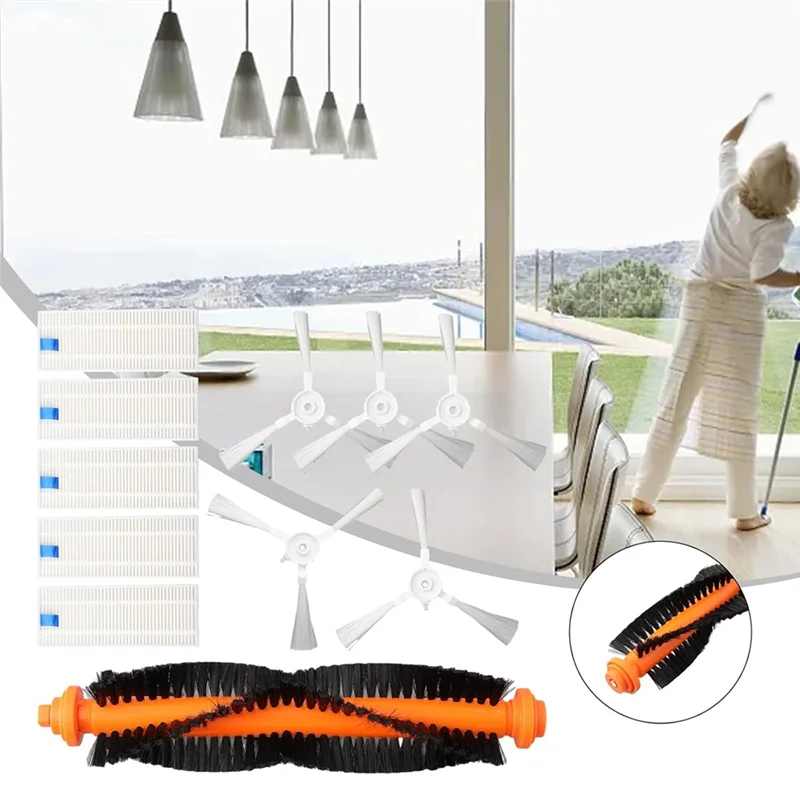 A01M-Side Brush Filter Kit For Rowenta X-Plorer Series 20 40 45 50 RR6875 RR7275 RR8227 Vacuum Cleaner Parts