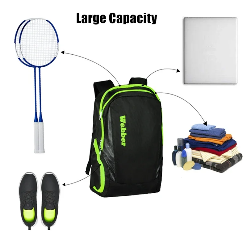 Multifunctionele Rackettas Badminton Tennis Rugzak Sport Fitness Gymtas Met Onafhankelijke Schoenen Opbergen Racket Tas Drager