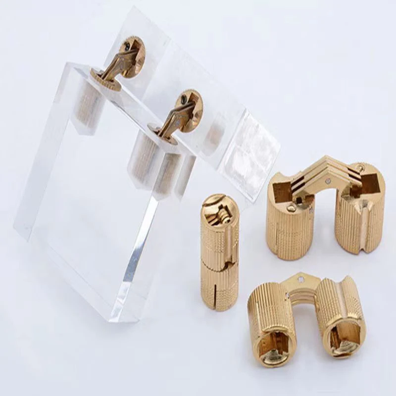 

Copper Barrel Hinges Cylindrical Hidden Cabinet Concealed Invisible Brass Hinges Mount For Furniture Hardware