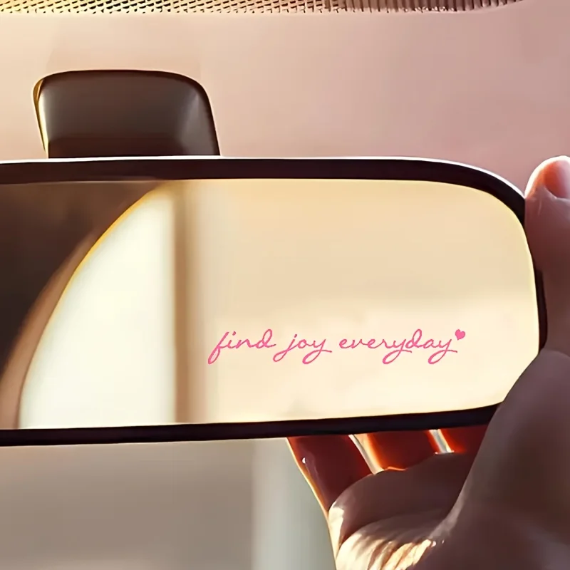 3PCS Happy Everyday Mirror Sticker Funny Positive Quote Waterproof Vinyl Decal Car Rear View Mirror Cup Decoration
