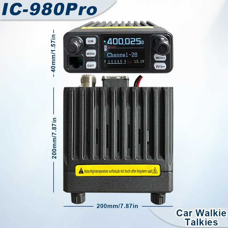 جهاز اتصال لاسلكي صغير للسيارة ، جهاز إرسال واستقبال لاسلكي ، UHF ، VHF ، نطاق مزدوج ، خلفية 25 واط ، 200Ch ، تقليل الضوضاء ، راديو VX FM