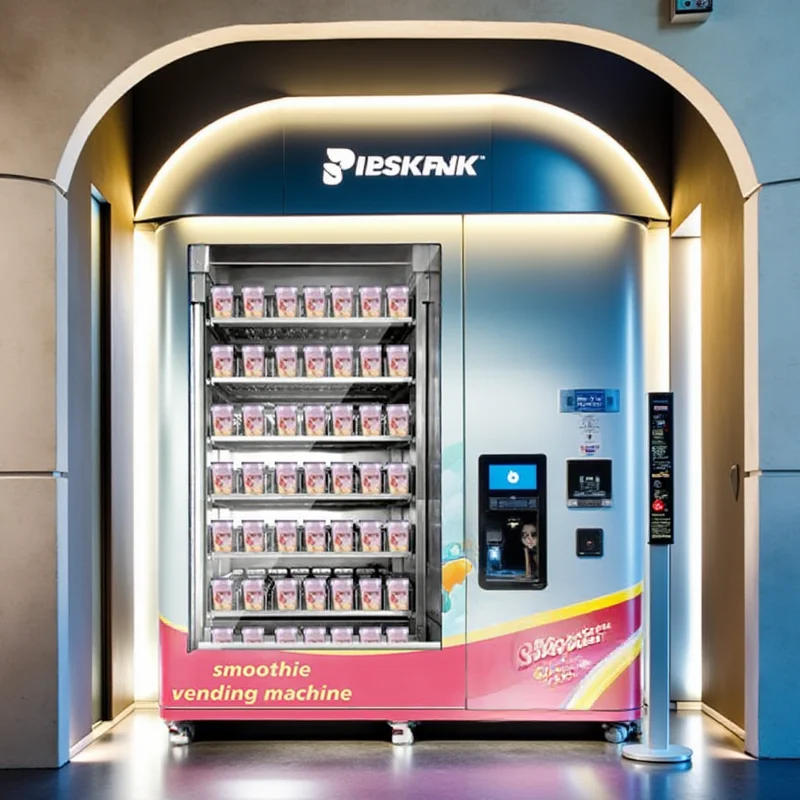 Vending machine, semi-automatic 24-hour frozen fruit smoothie mixer