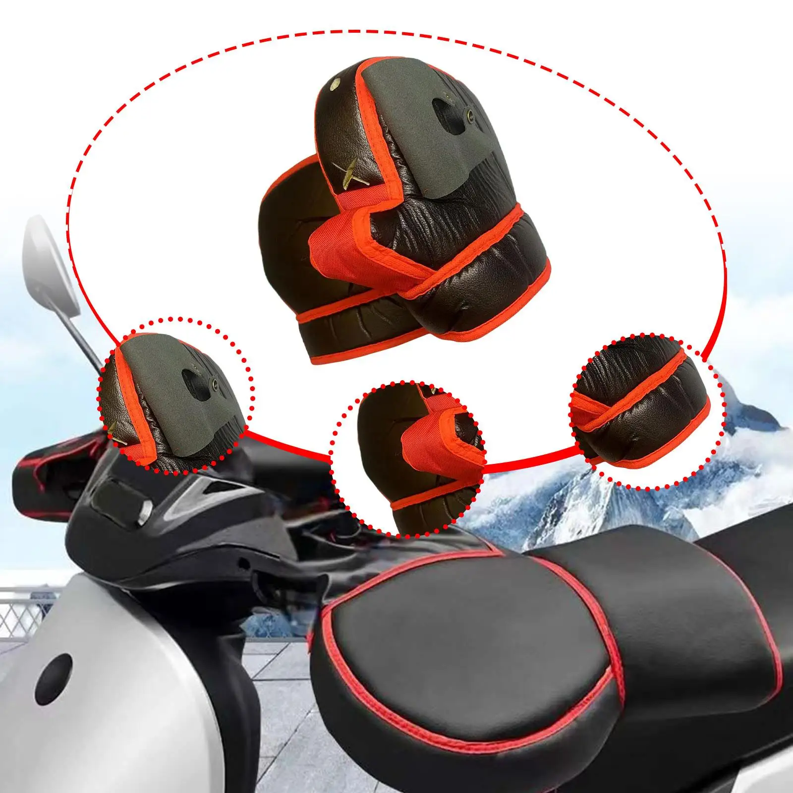 

Electric Bicycle Handlebar Mittens Windproof Cold Weather Handlebar Gloves