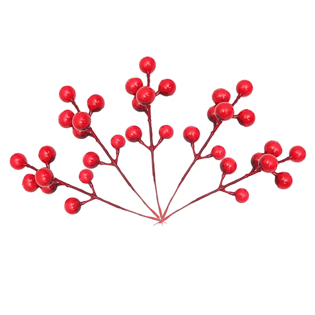 

10 Pcs Fruit Berries Cuttings Ornament Simulation Berry Stem Red Christmas Tree Decorations