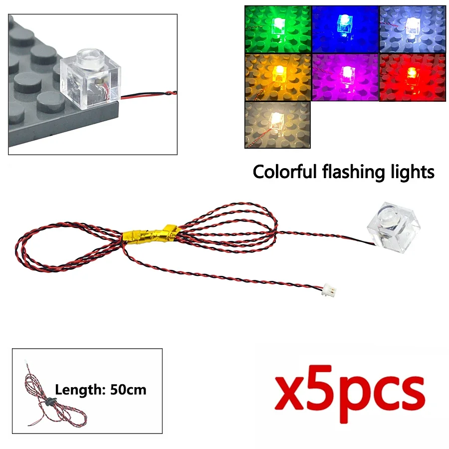 MOC 0,8mm Pin 1x1 1x4 1x2 LED-Blitzlampe Fernbedienung Baustein City Straßenbeleuchtung Lichtschwert Scheinwerfer Kerzenlampe Bausteine – Detail 4