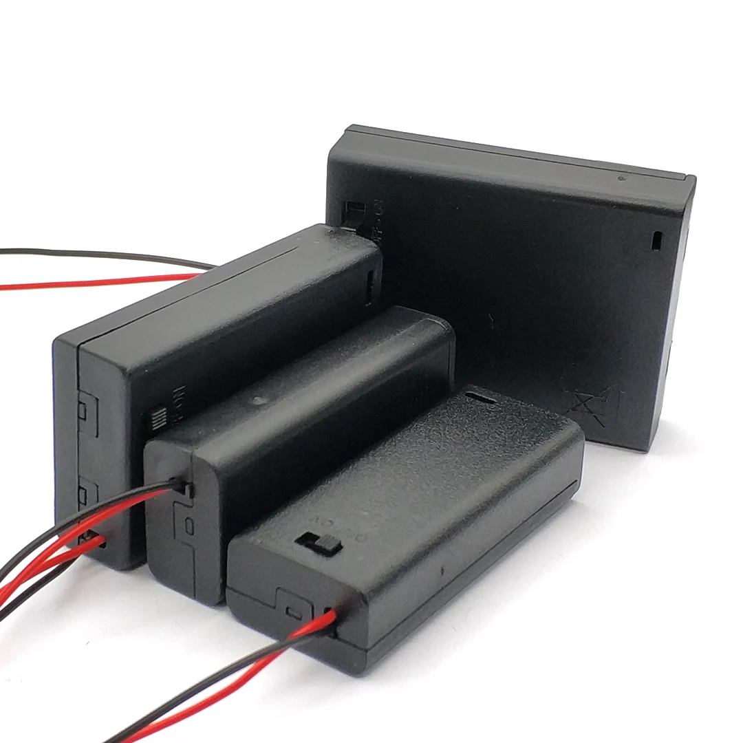 AAA Battery Holder Case Box with Leads with ON/OFF Switch Cover 2 3 4 Slot Standard Battery Container