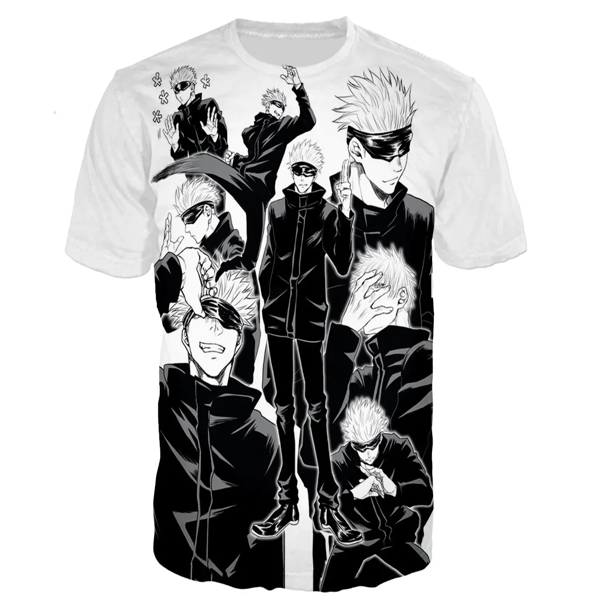 2024 estate Jujutsu Kaisen Satoru Gojo stampato Mens personalizzazione magliette di alta qualità girocollo t-shirt uomo donna Casual top