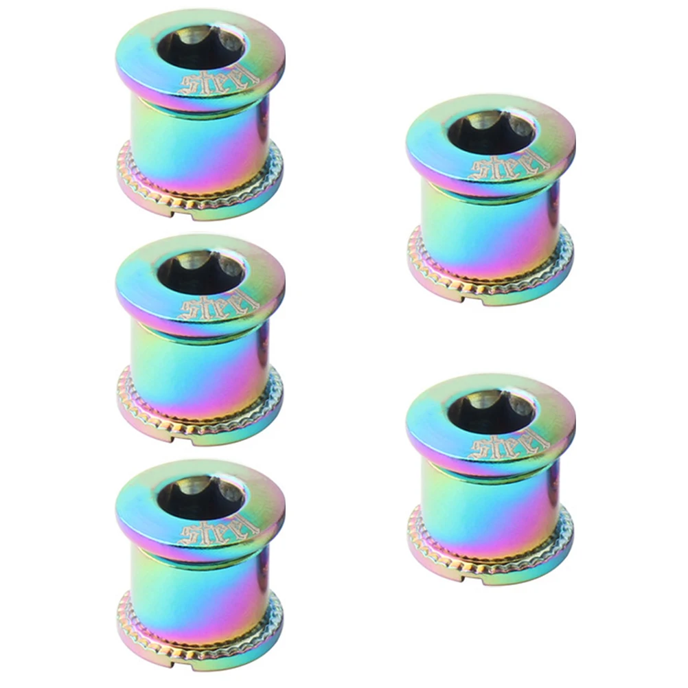 

5Pcs Single Disc Chainring Wheel Screw Electroplated Durable Practical Bike Supplies Replacement Chainring Wheel Screw