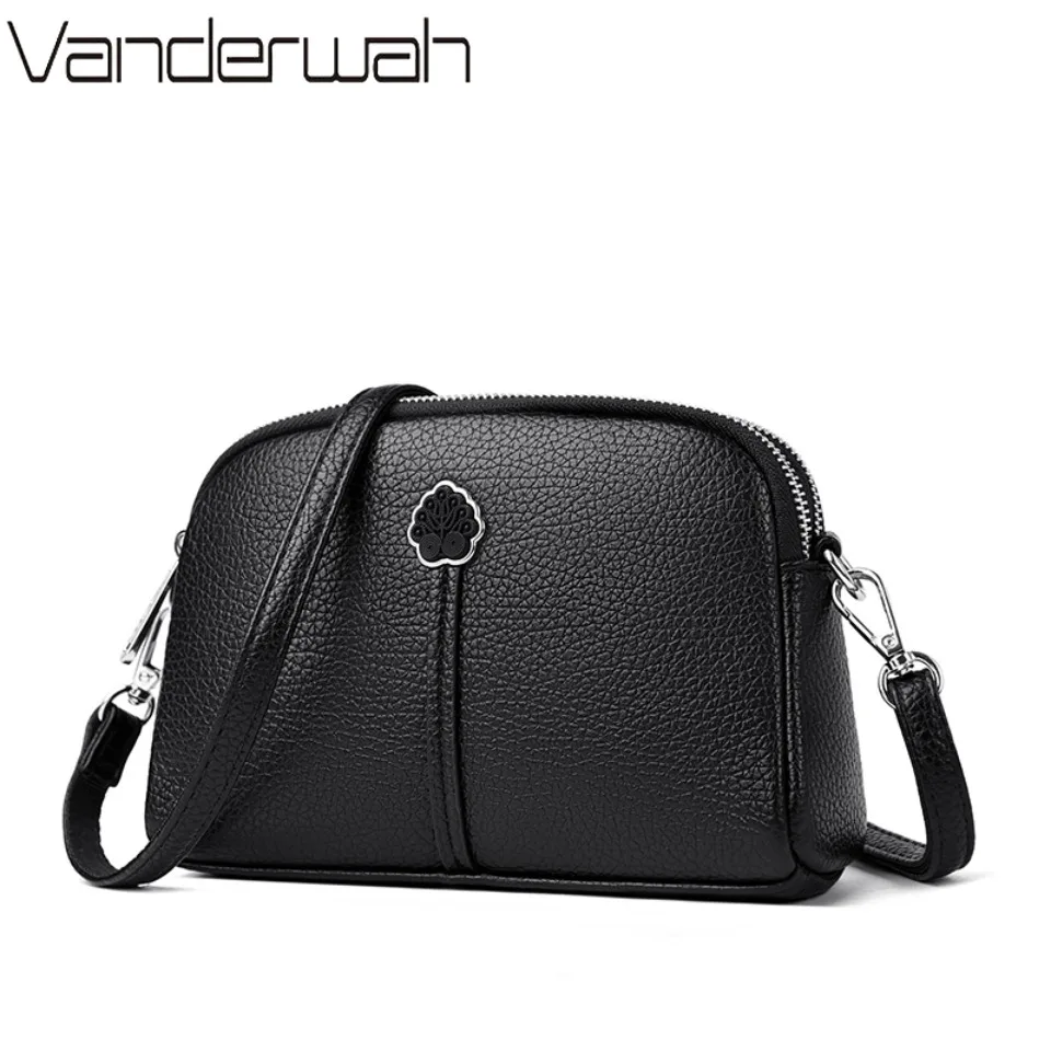 

Women's Small Crossbody Bag Pebbled Top Quality Pu Leather Double Zipper Shoulder Clutch Bag Casual Phone Purse for Daily Travel