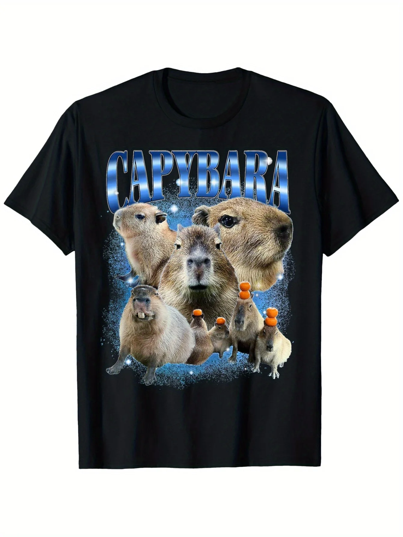 Capybara Bootleg Rap T-Shirt - 100% Cotton, S-XXXL, Black, Rodent Lover Gift